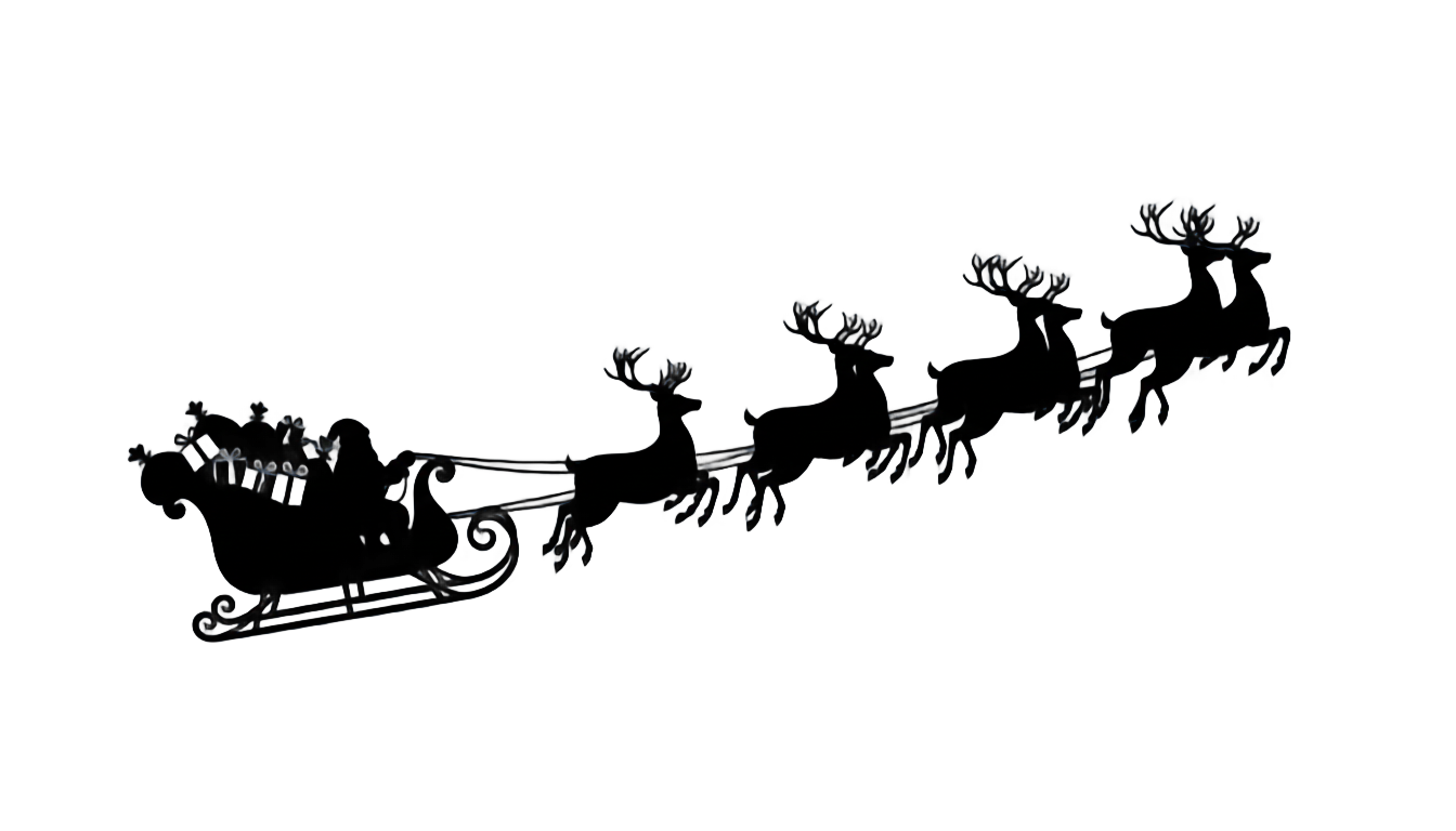 santa sleigh silhouette png PNG transparent background