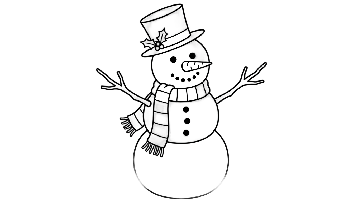 snowman clipart black and white png PNG transparent background