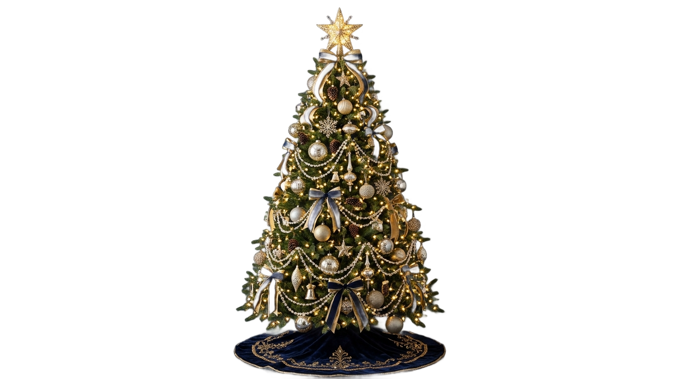 luxury christmas tree png PNG transparent background