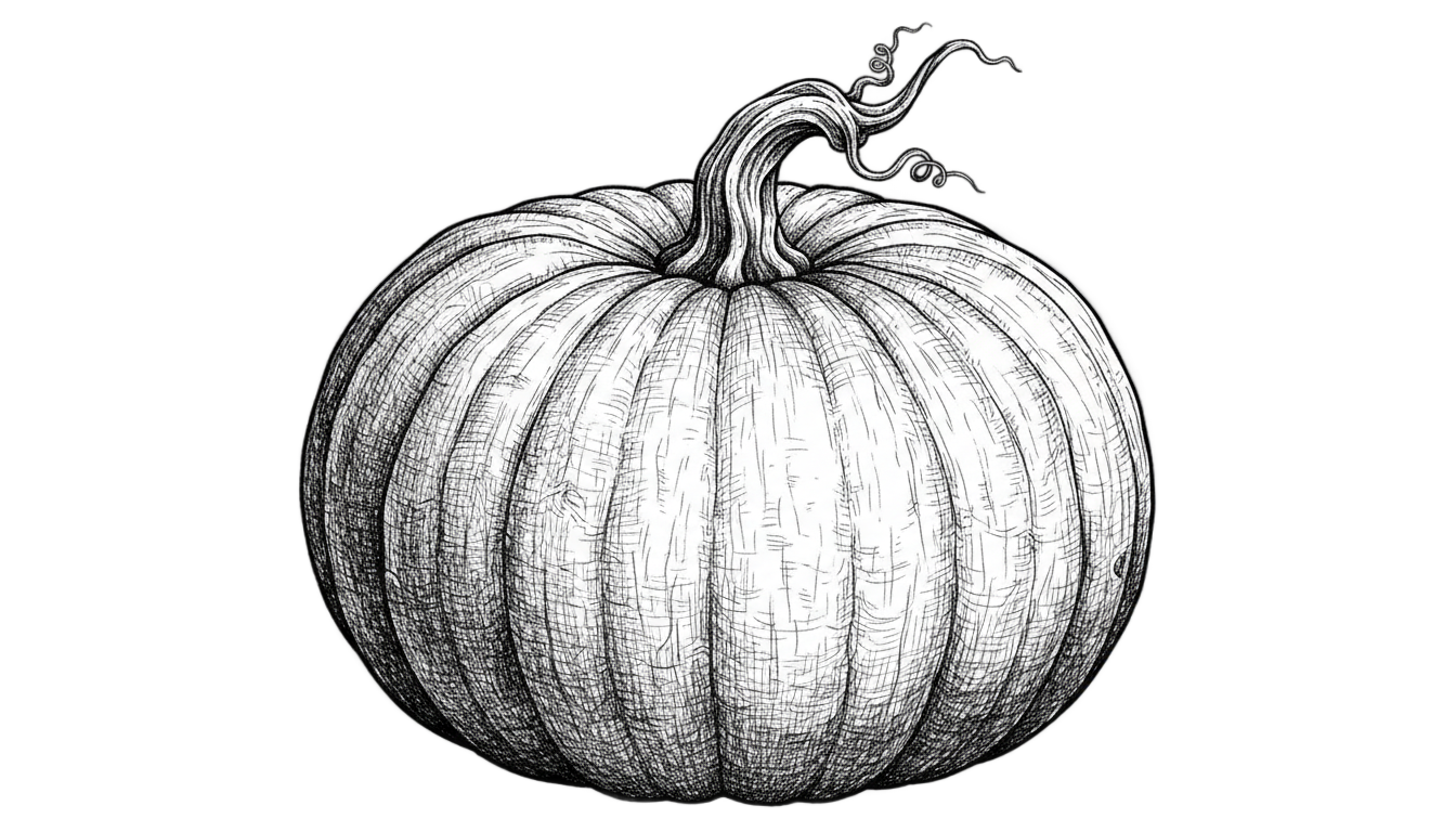pumpkin png black and white PNG transparent background