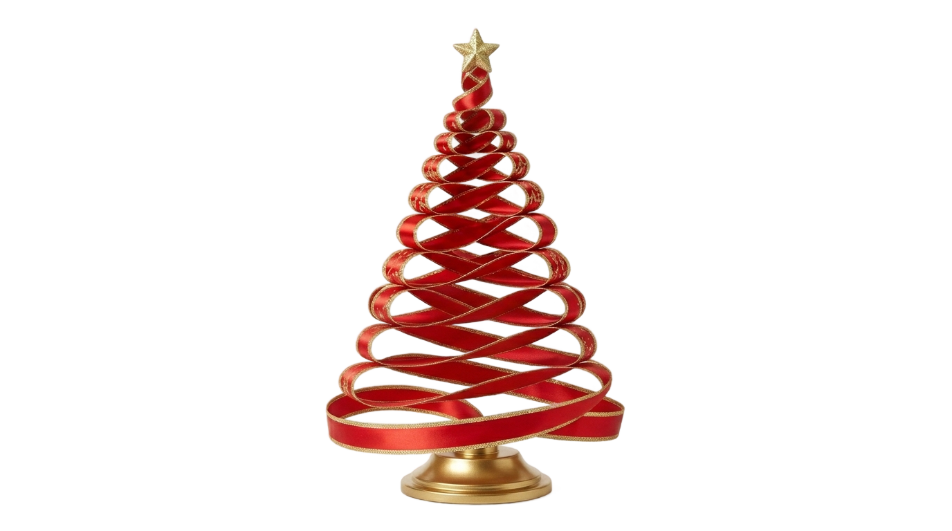 christmas tree ribbon png PNG transparent background