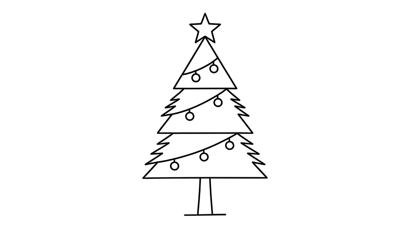christmas tree line art png PNG transparent background