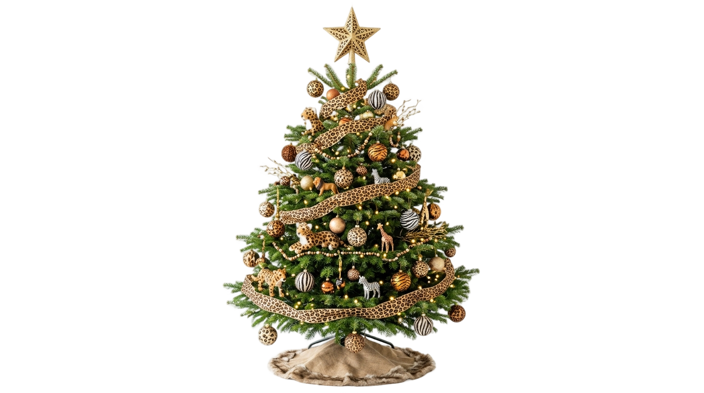 leopard christmas tree png PNG transparent background