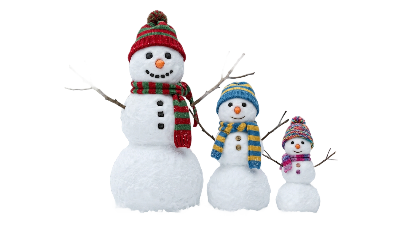snowman family png PNG transparent background