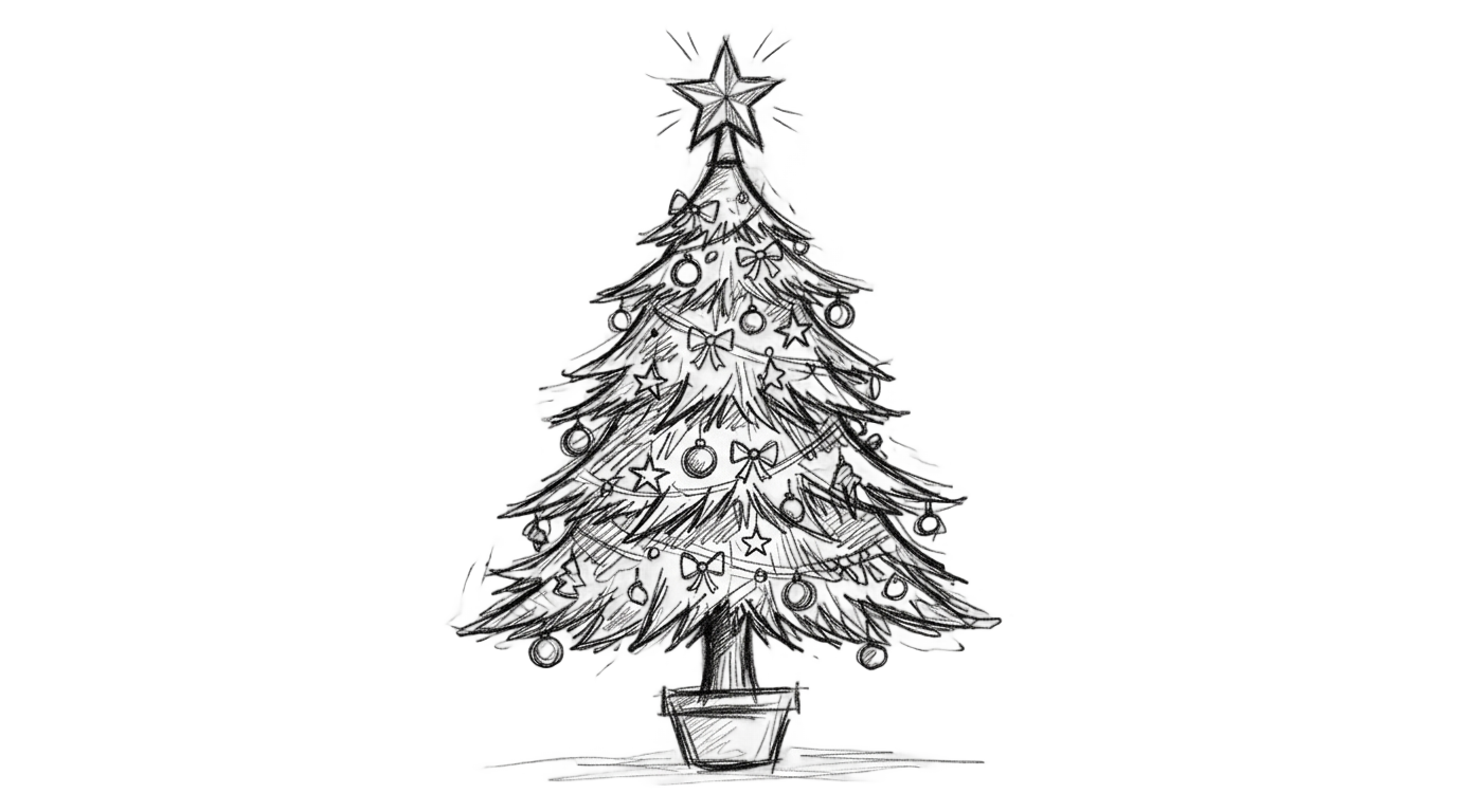 christmas tree png sketch PNG transparent background
