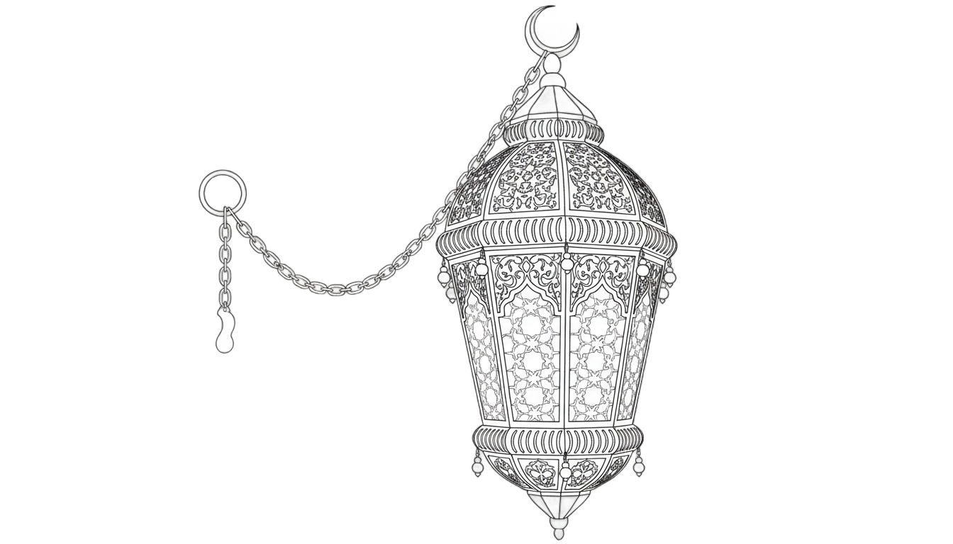 ramadan lantern png black and white PNG transparent background