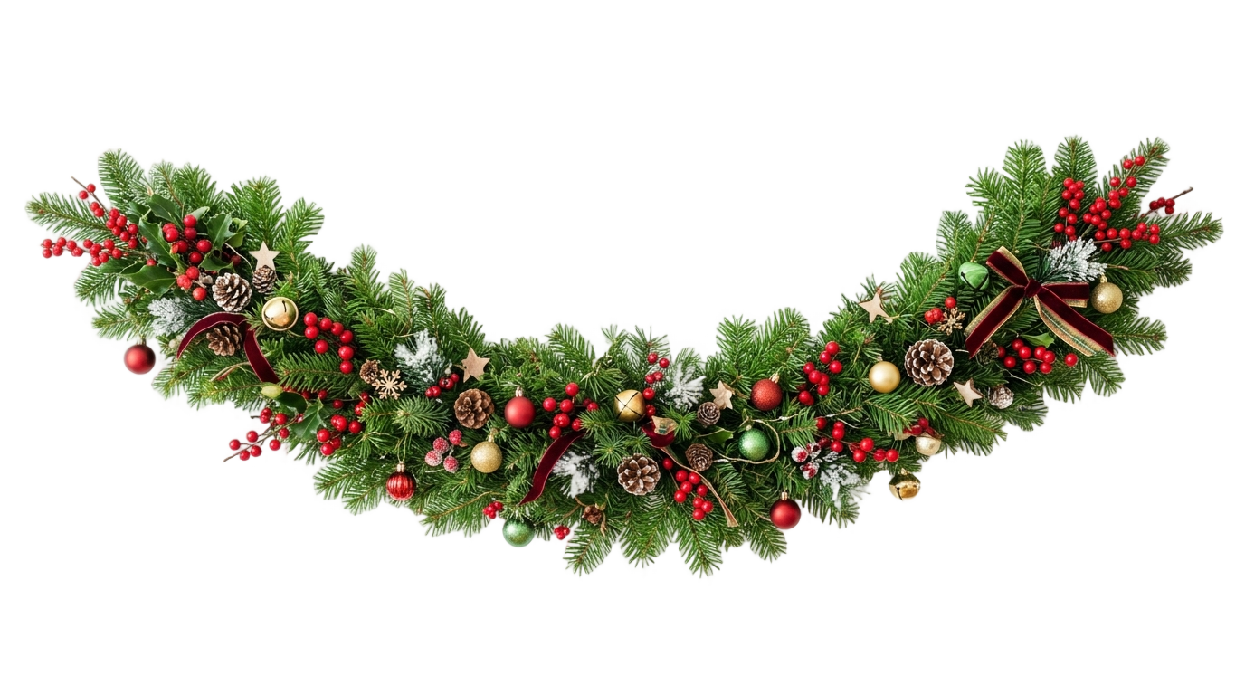 christmas tree garland png PNG transparent background