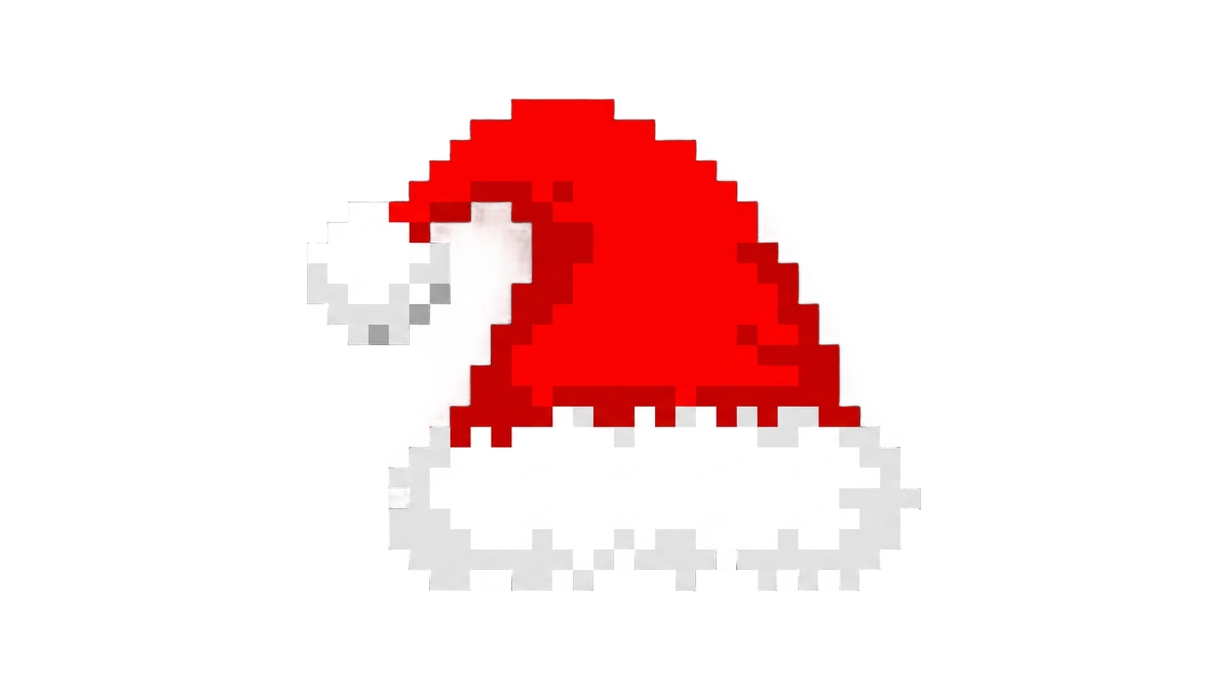 santa hat pixel art png PNG transparent background