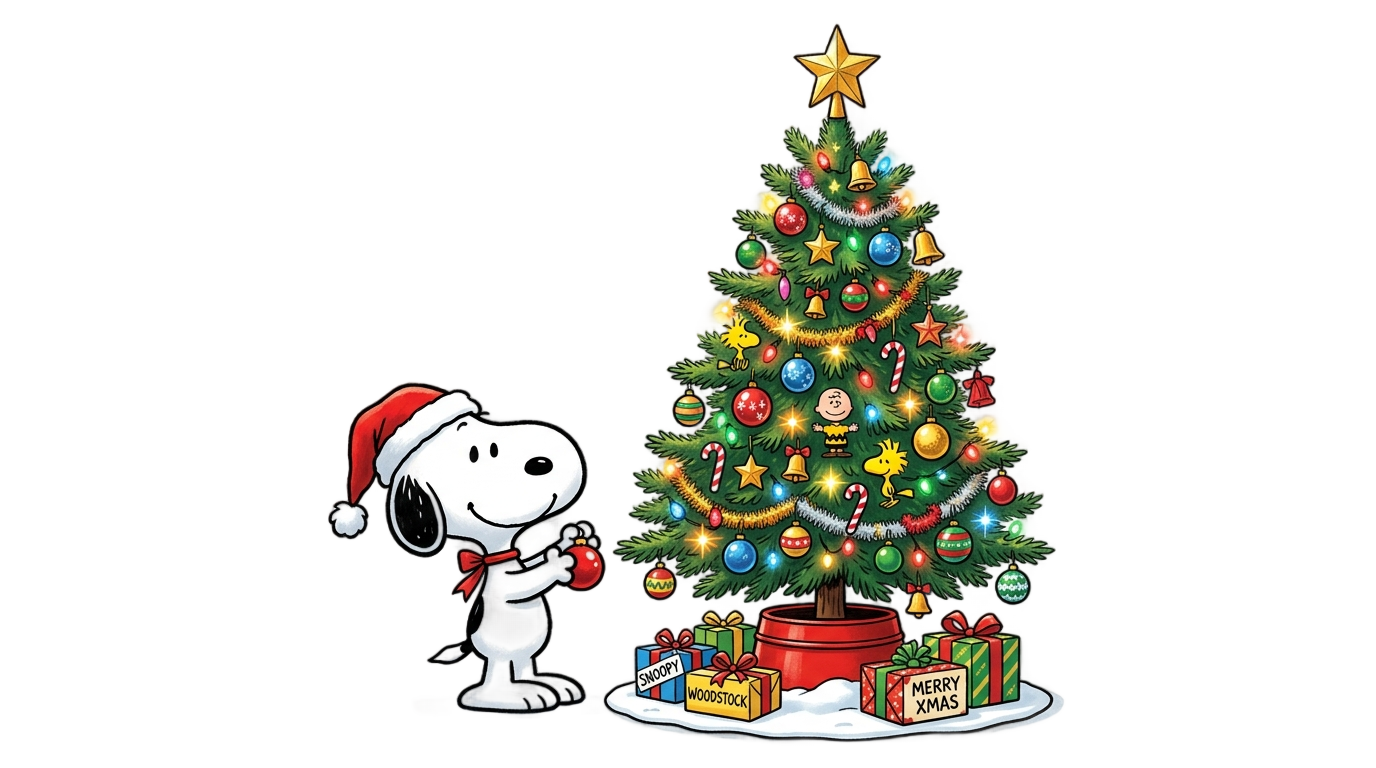 snoopy christmas tree png PNG transparent background
