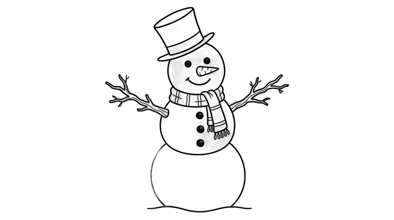 snowman clipart black and white png PNG transparent background