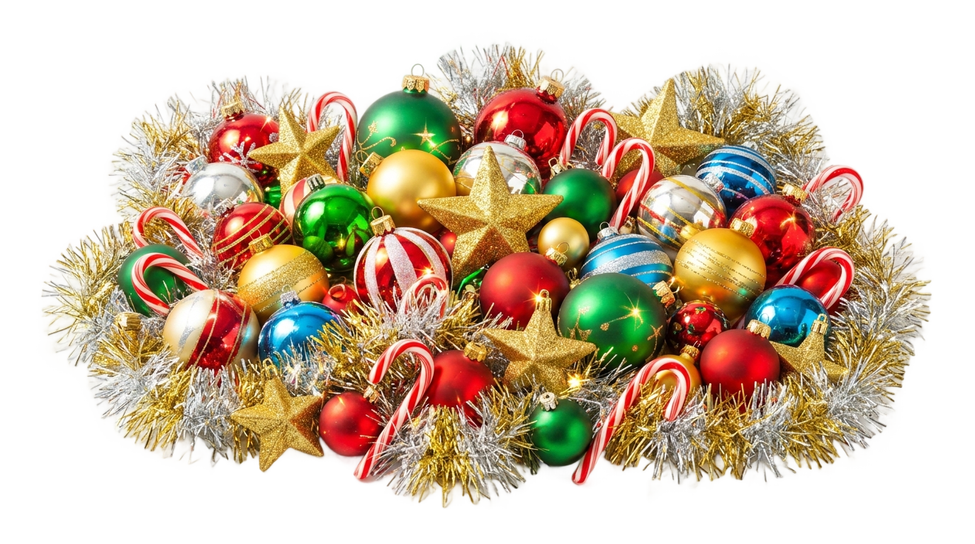 christmas tree decoration items png PNG transparent background