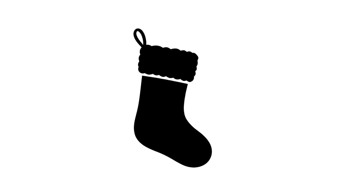 christmas stocking silhouette png PNG transparent background