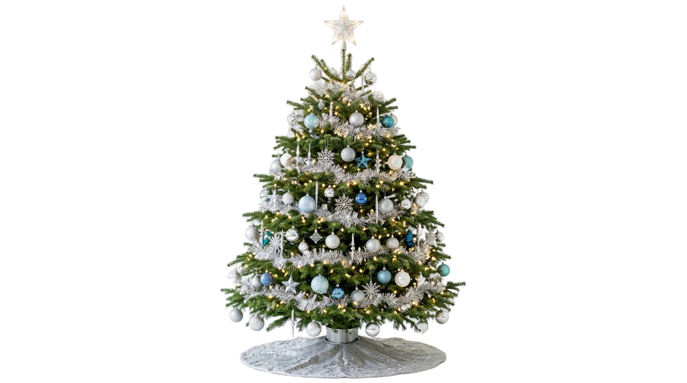 christmas tree silver png PNG transparent background