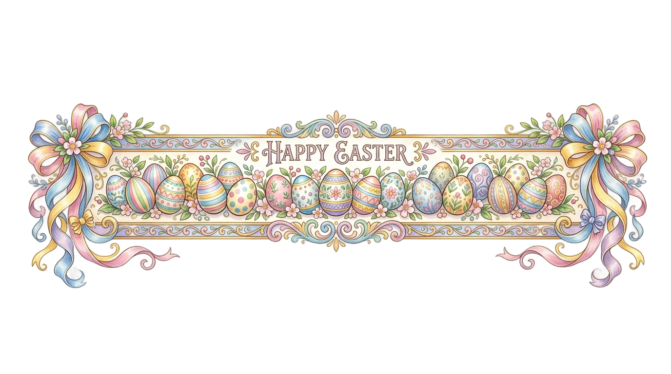easter egg banner png PNG transparent background