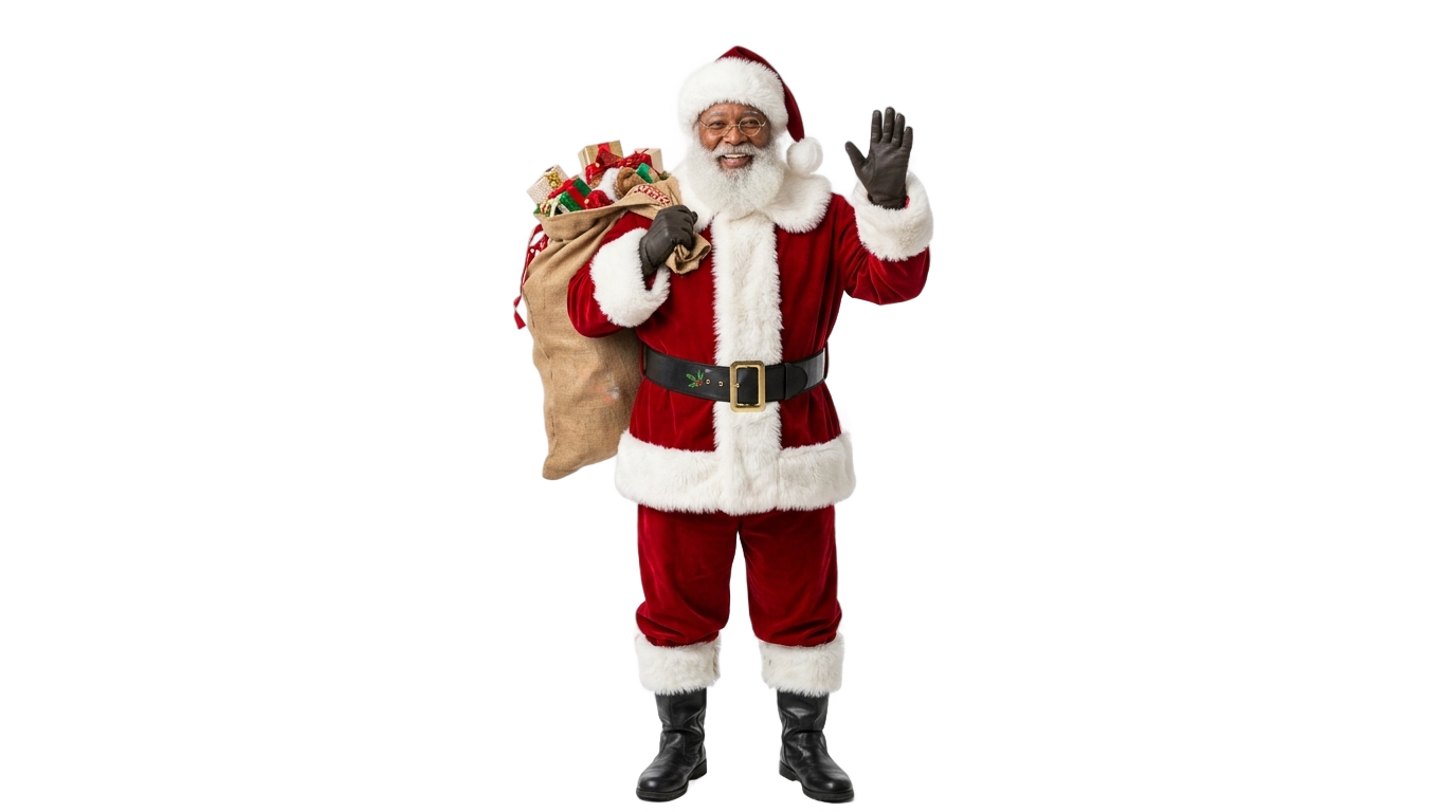 african american santa png PNG transparent background