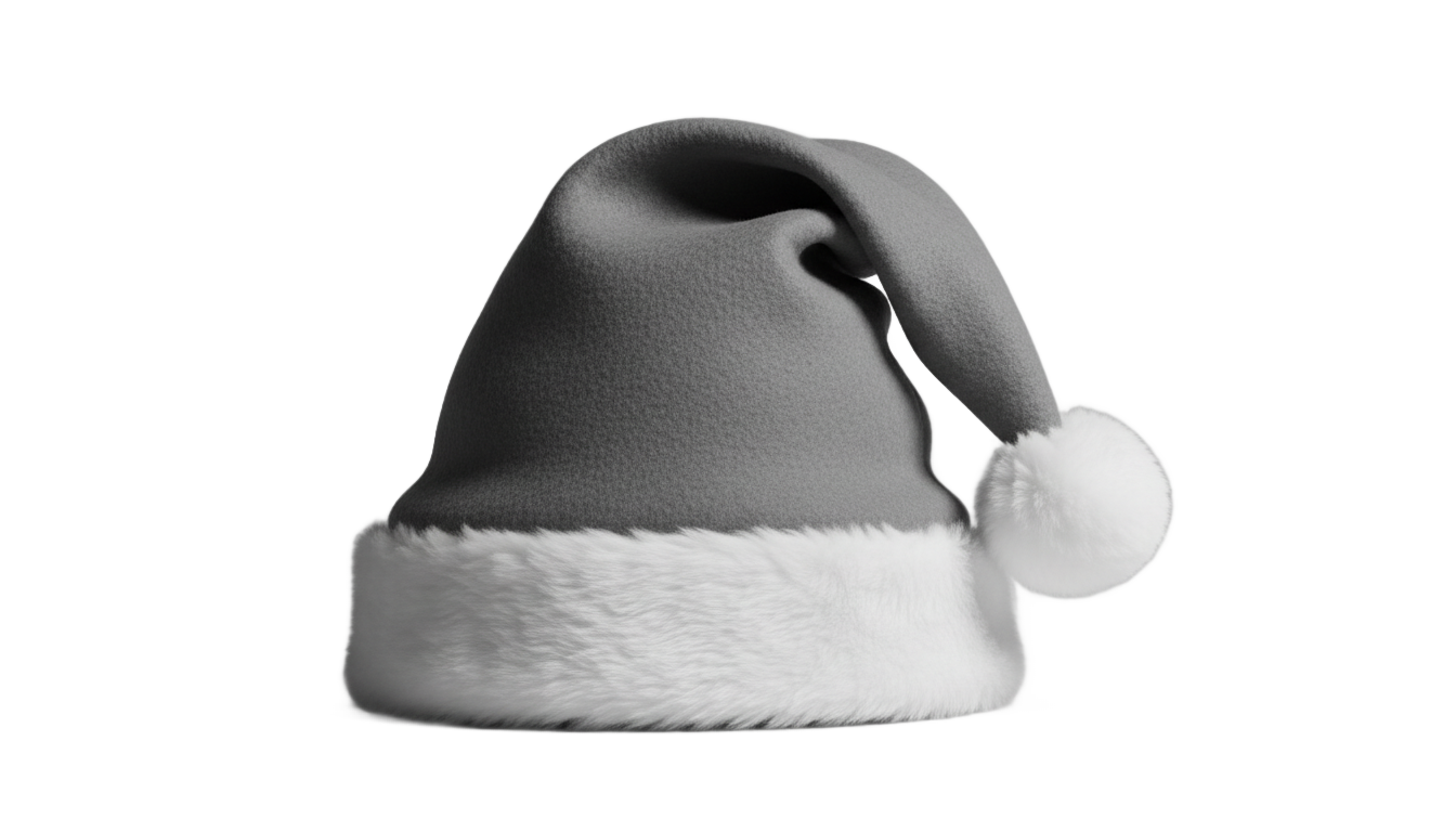 santa hat png black and white PNG transparent background