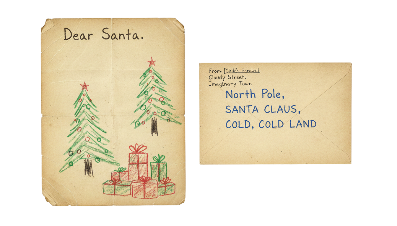 letters to santa png PNG transparent background