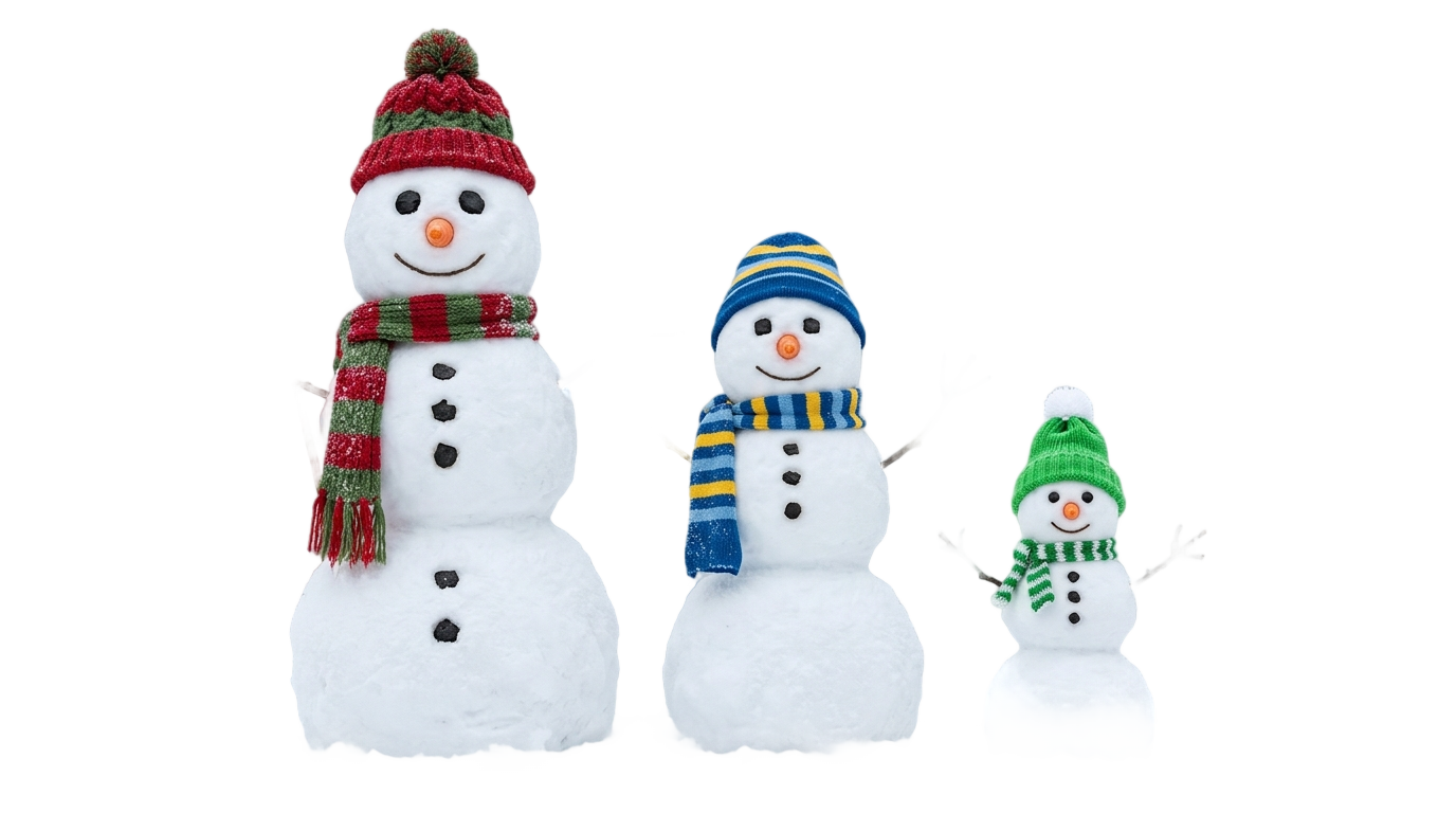 snowman family png PNG transparent background