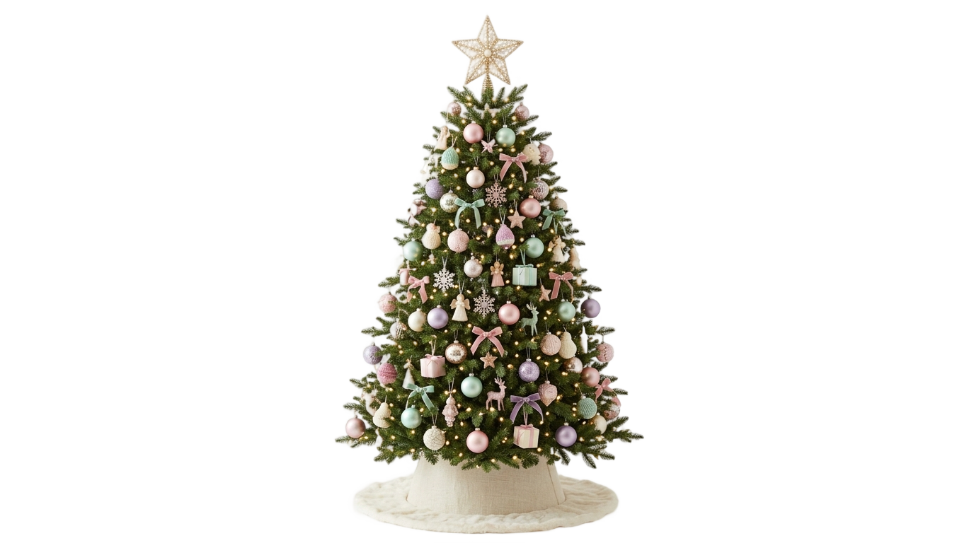 pastel christmas tree png PNG transparent background