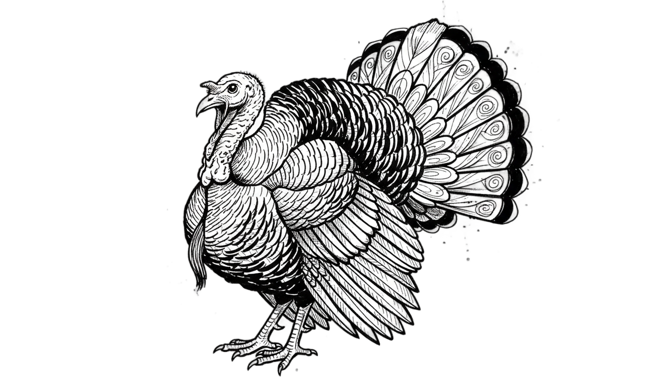 turkey png black and white PNG transparent background