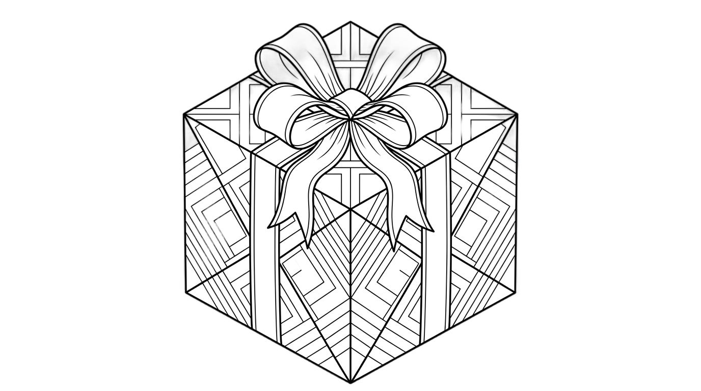 gift box png black and white PNG transparent background
