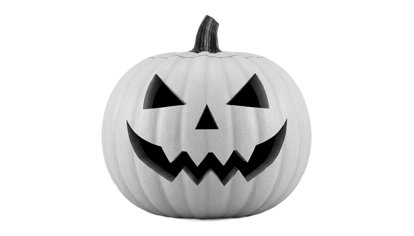 jack o lantern png black and white PNG transparent background