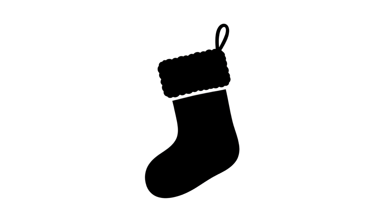 christmas stocking silhouette png PNG transparent background