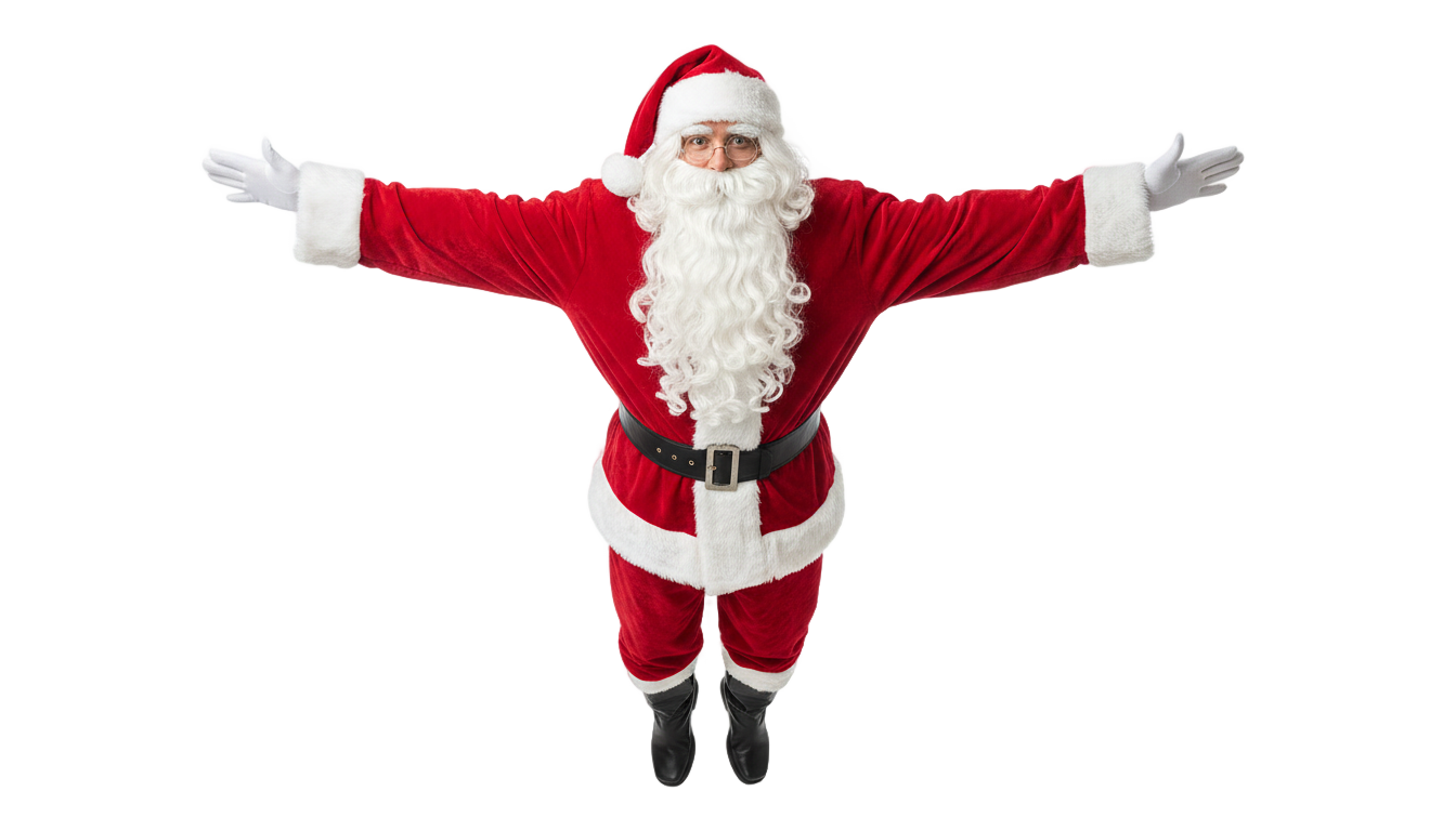 santa flying png PNG transparent background