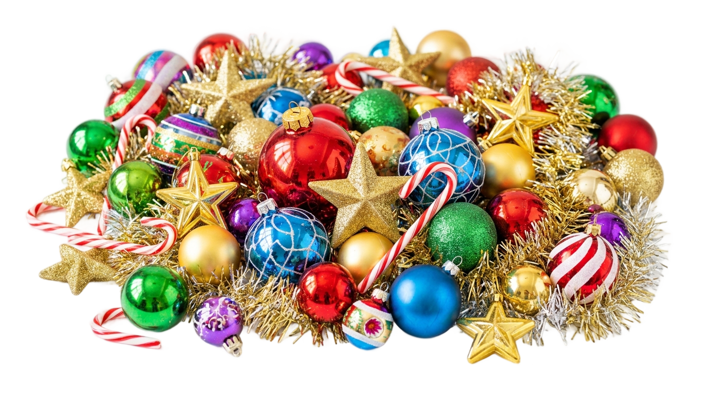 christmas tree decoration items png PNG transparent background