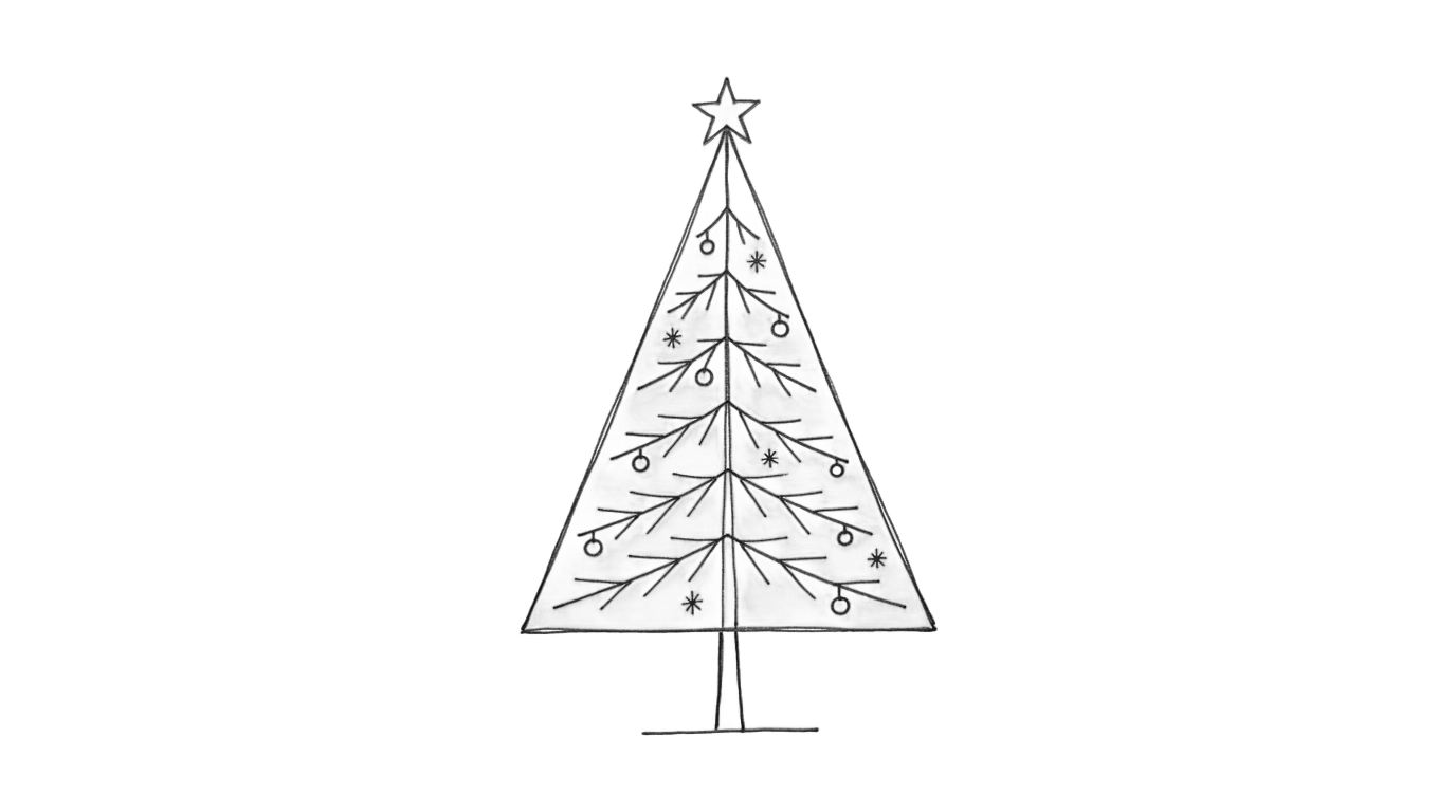 simple christmas tree drawing png PNG transparent background