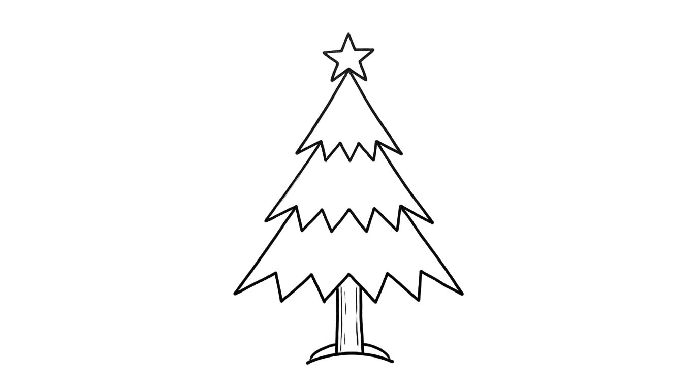 christmas tree line drawing png PNG transparent background