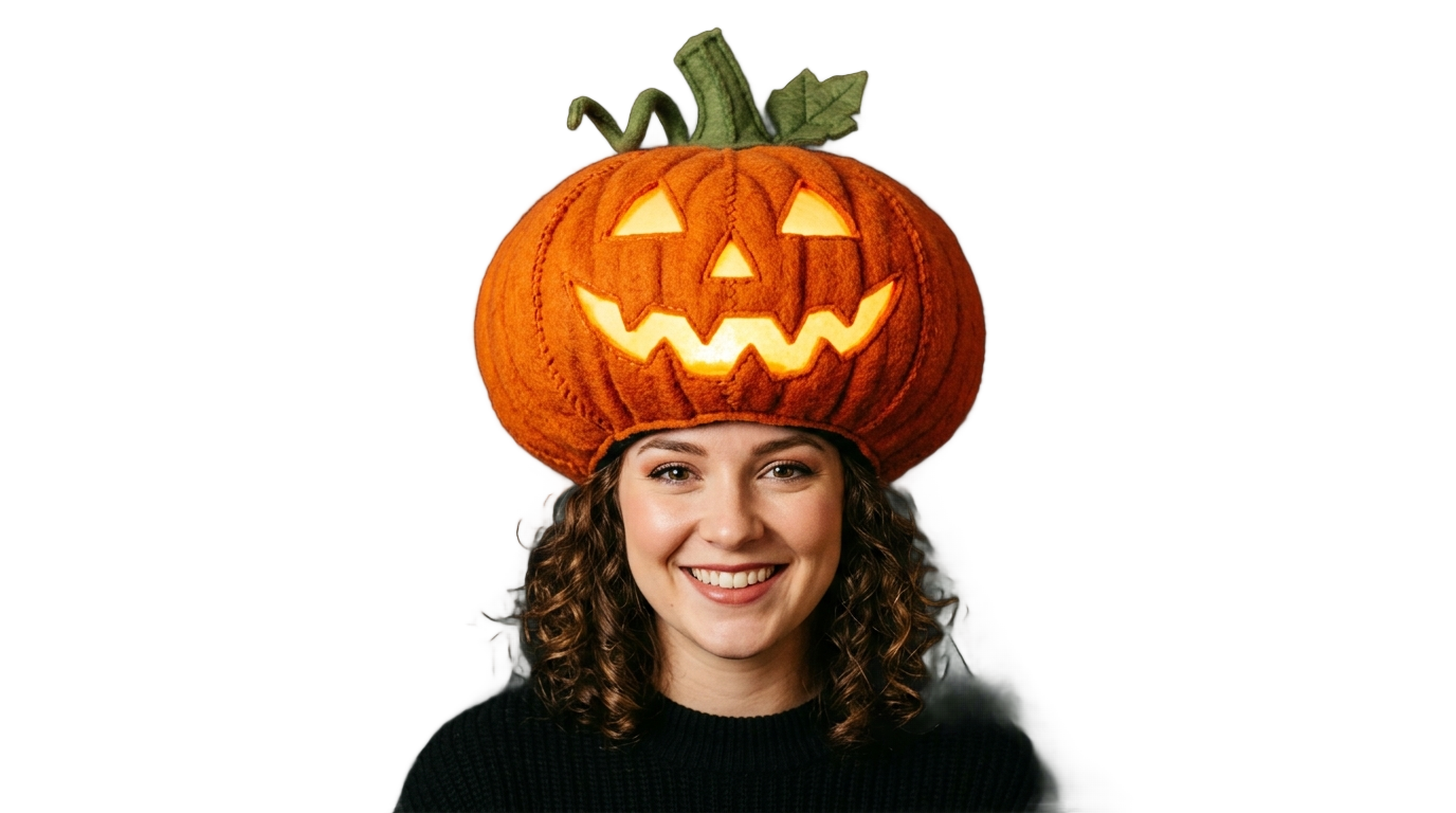 jack o lantern hat png PNG transparent background