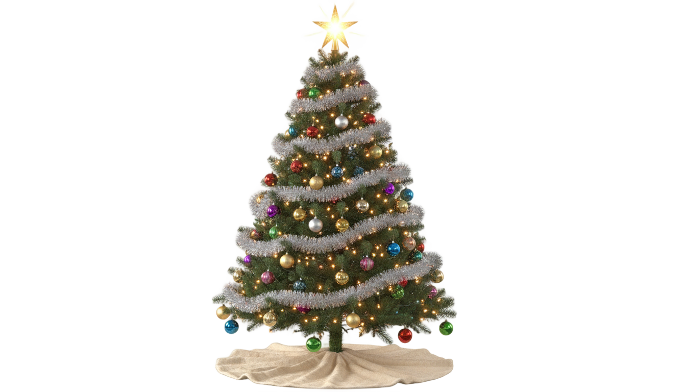 christmas tree art png PNG transparent background