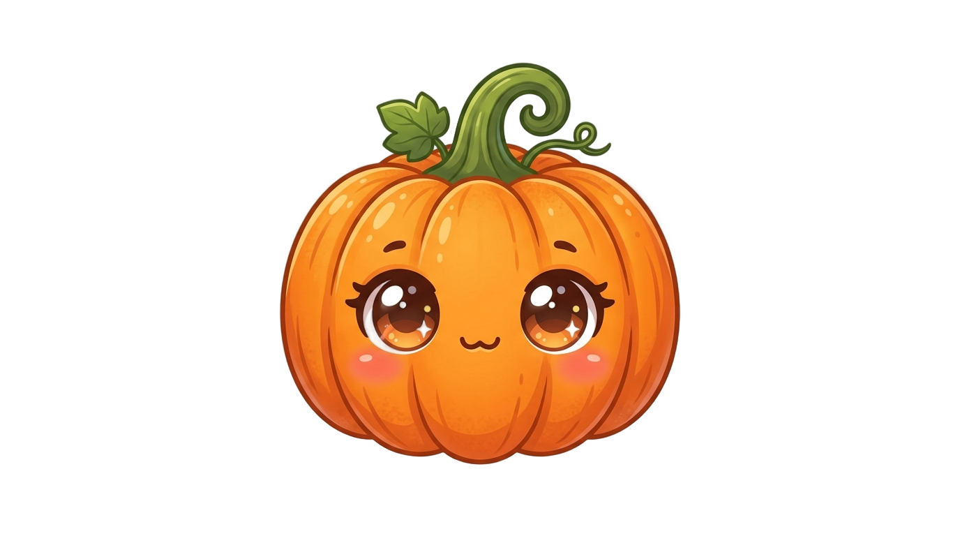 kawaii pumpkin png PNG transparent background