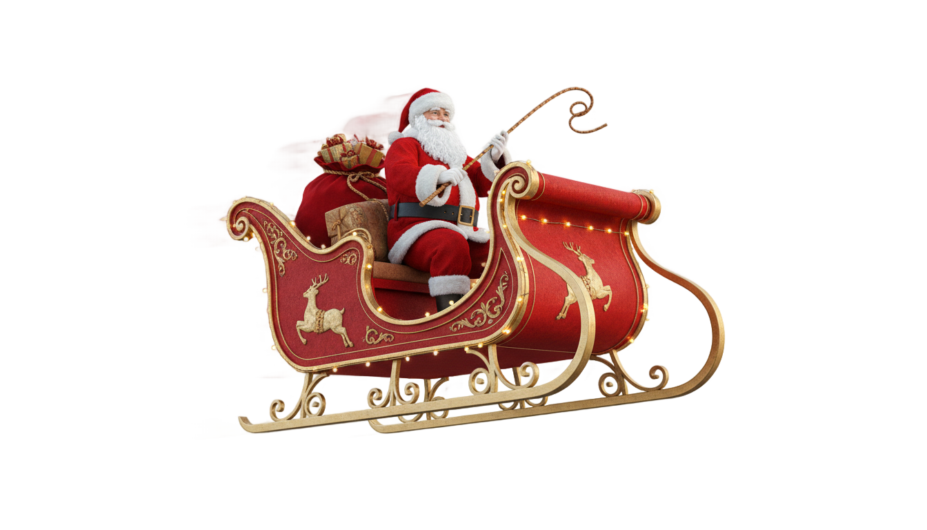 santa slay png PNG transparent background