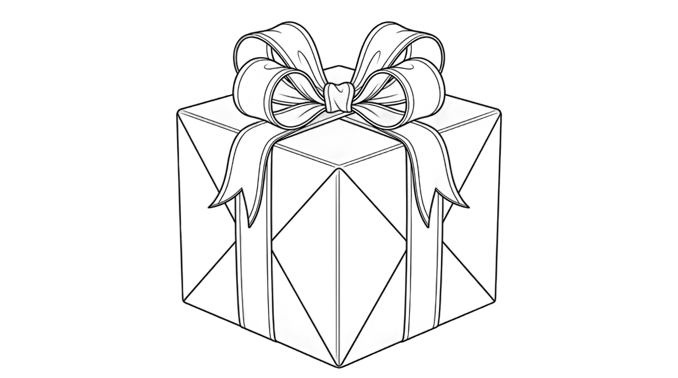 gift box png black and white PNG transparent background