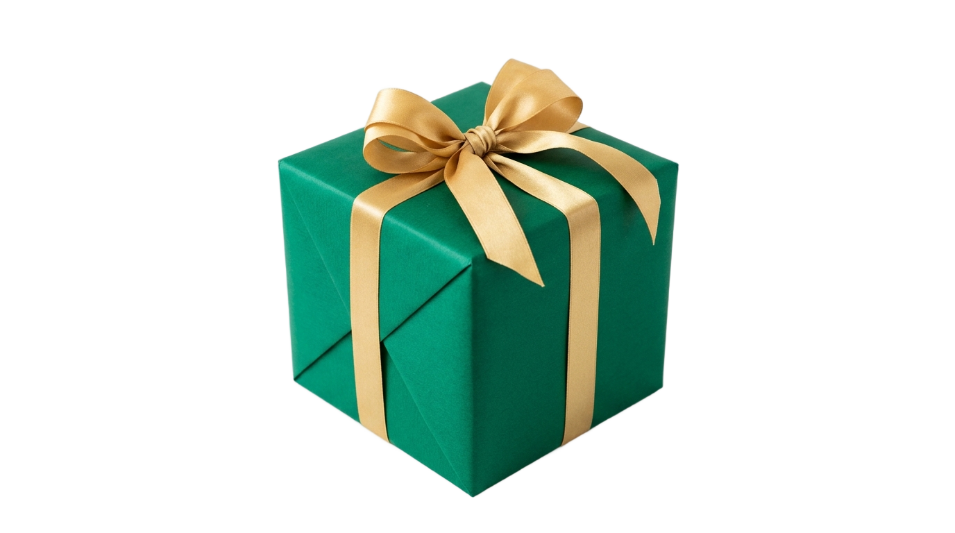 green gift box png PNG transparent background