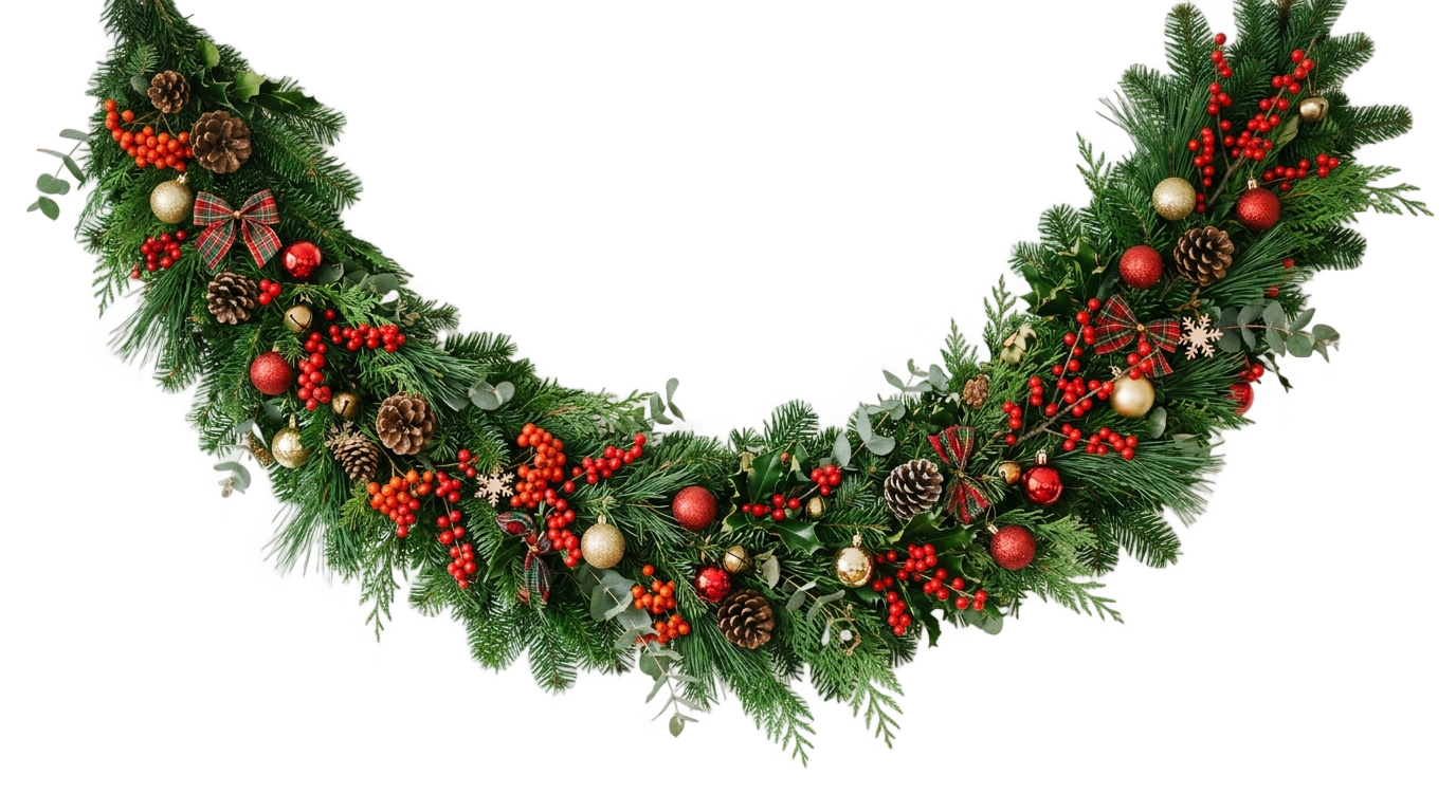 christmas tree garland png PNG transparent background