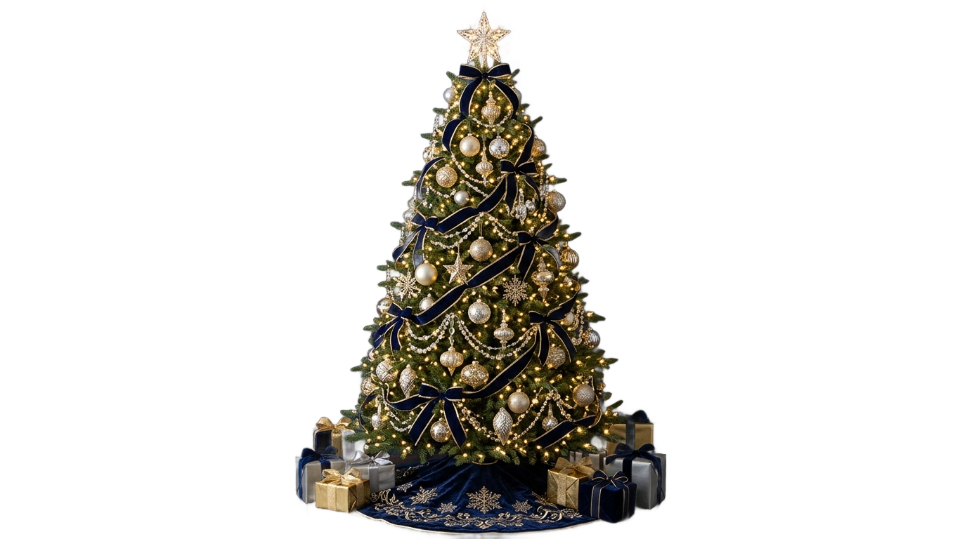 luxury christmas tree png PNG transparent background