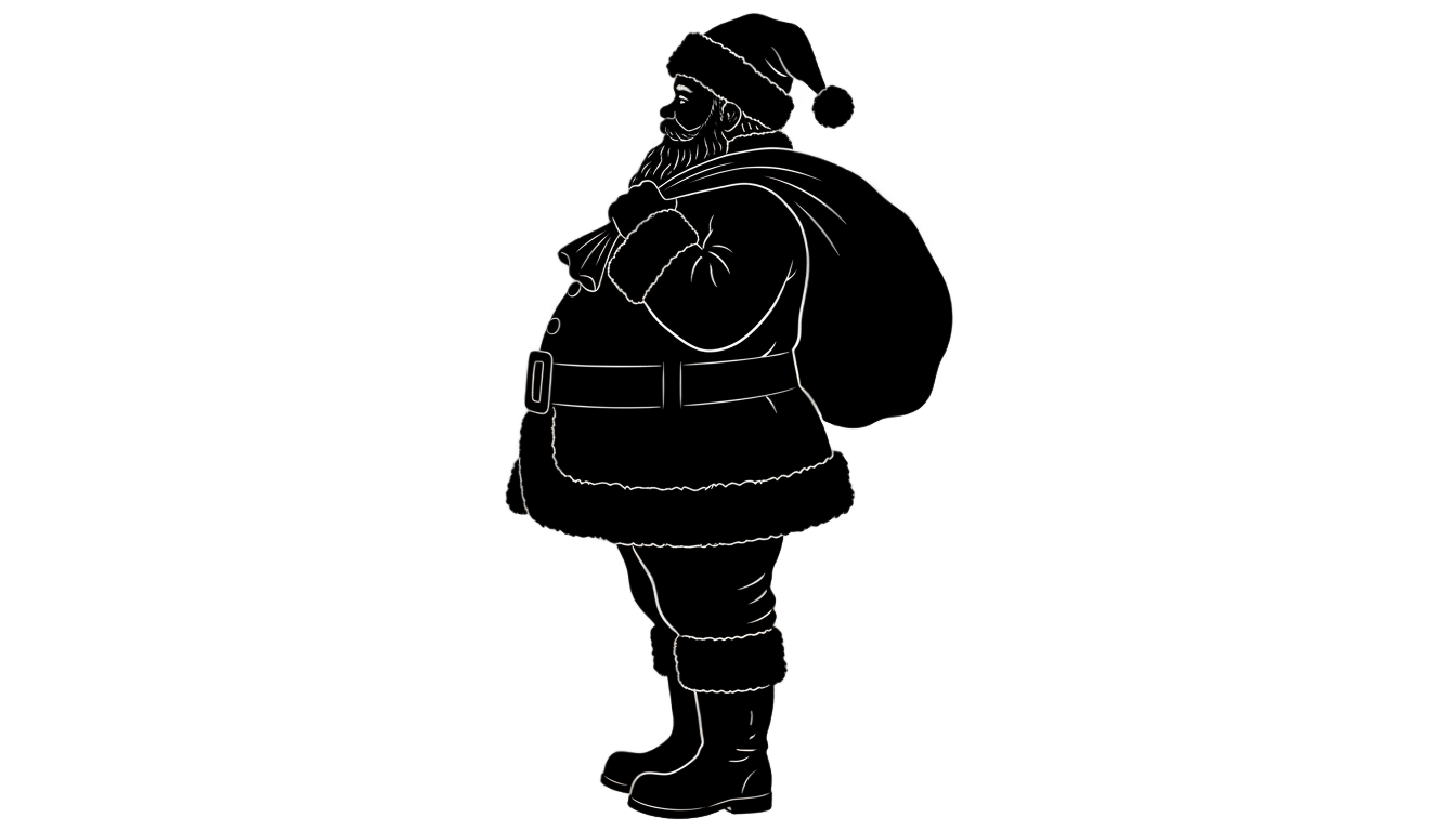 santa silhouette png PNG transparent background