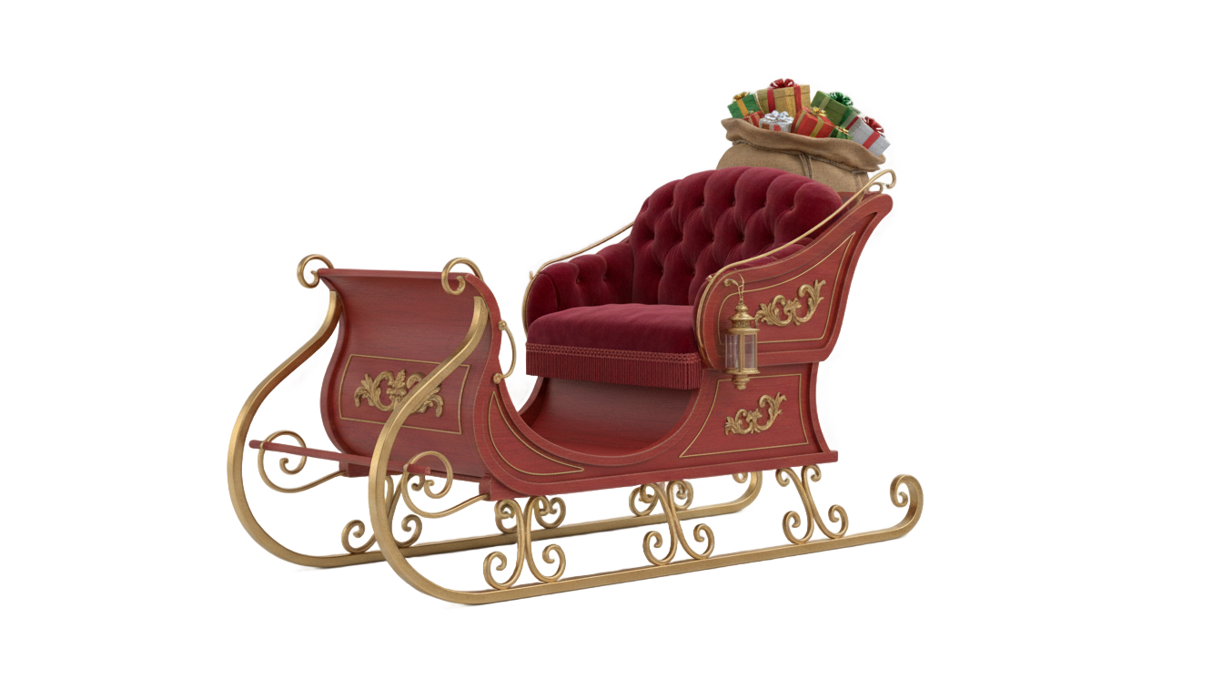 santa claus sleigh png PNG transparent background