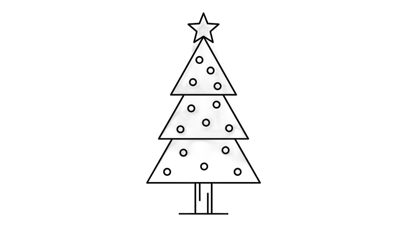 christmas tree line art png PNG transparent background