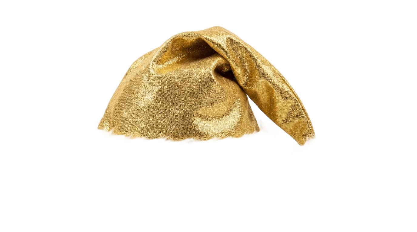 gold santa hat png PNG transparent background