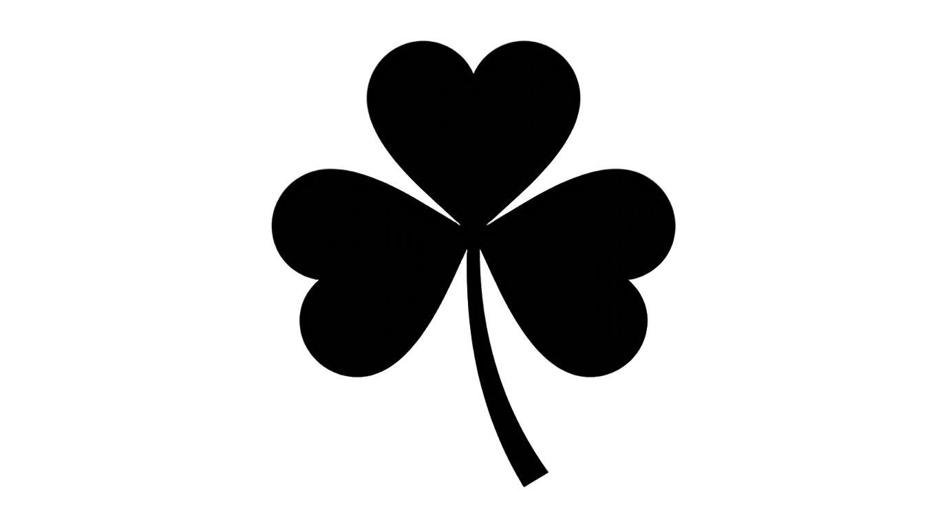 shamrock png black and white PNG transparent background