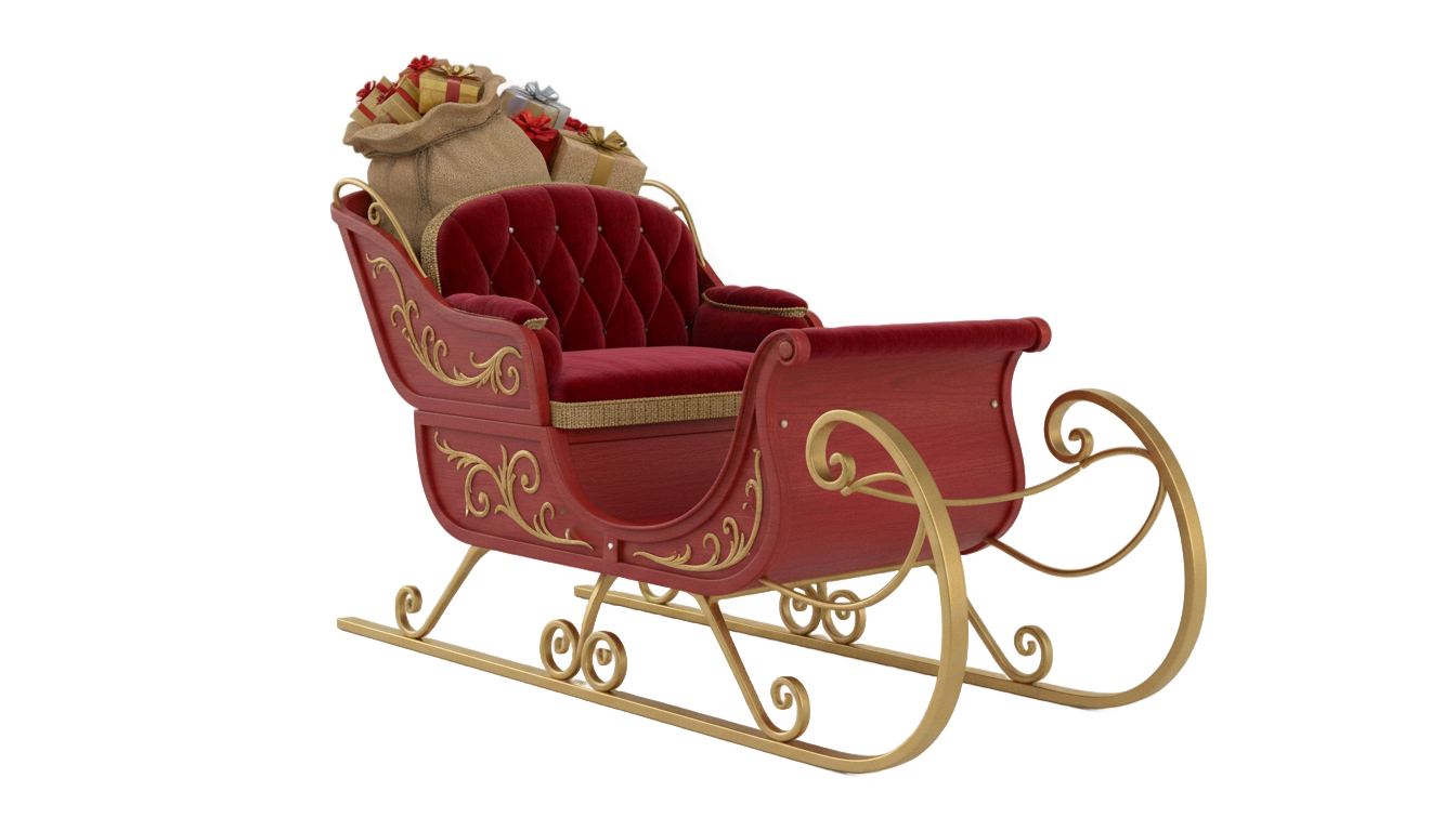 santa claus sleigh png PNG transparent background