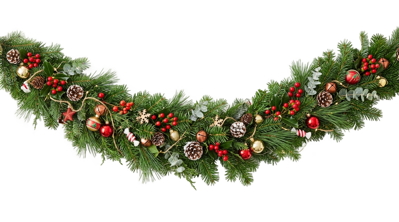 christmas tree garland png PNG transparent background