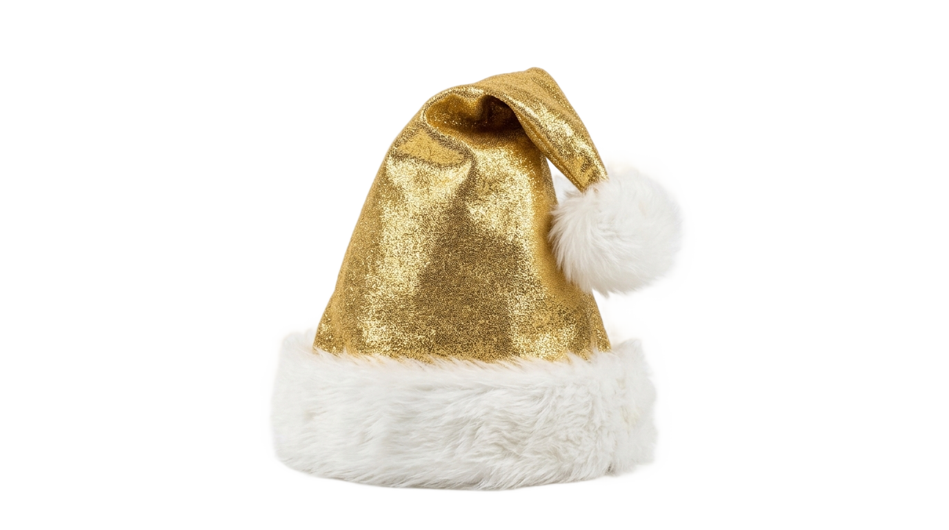 gold santa hat png PNG transparent background