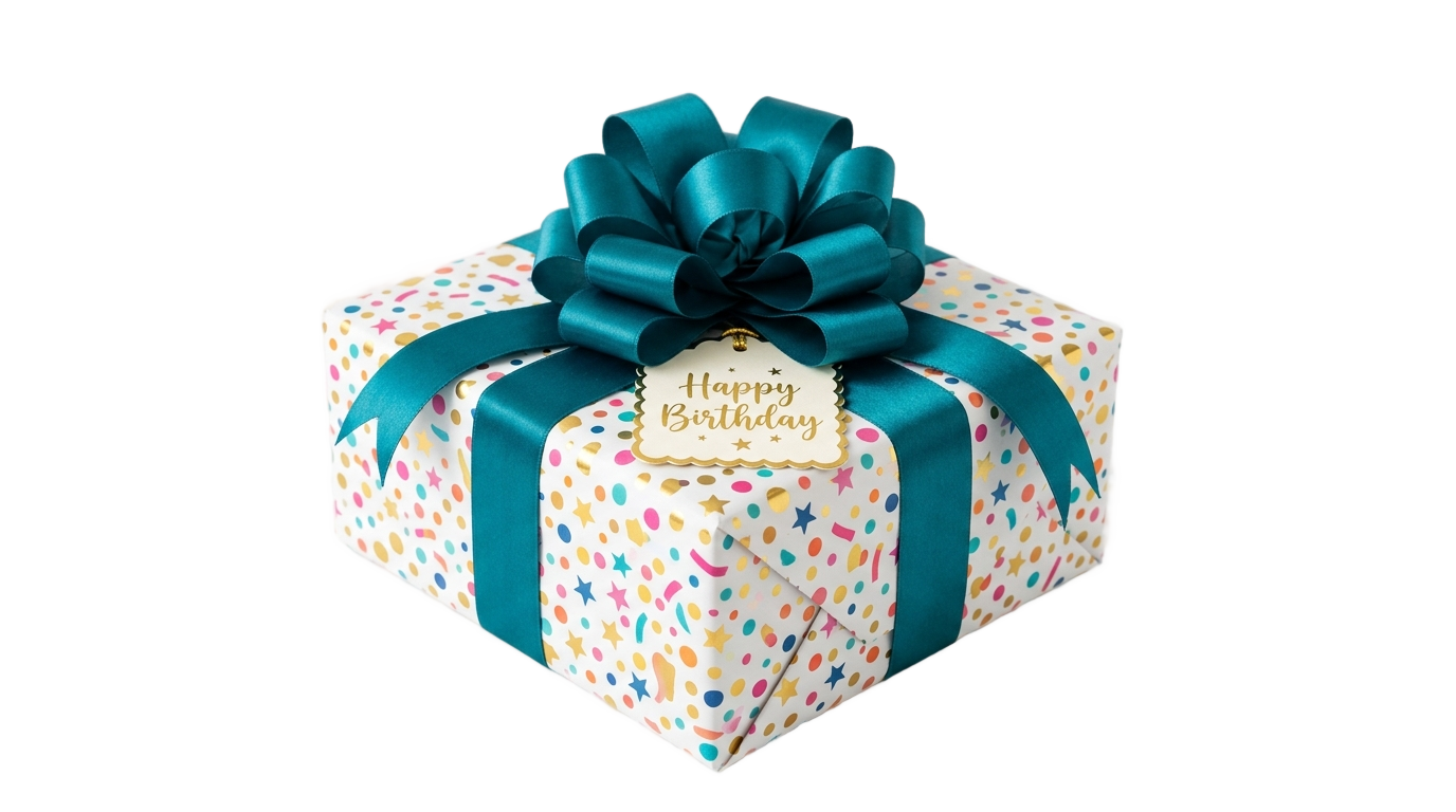 happy birthday gift box png PNG transparent background