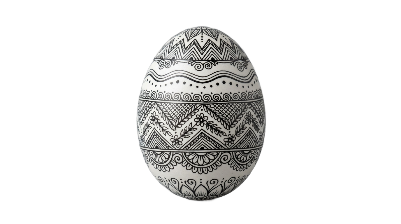 easter egg png black and white PNG transparent background