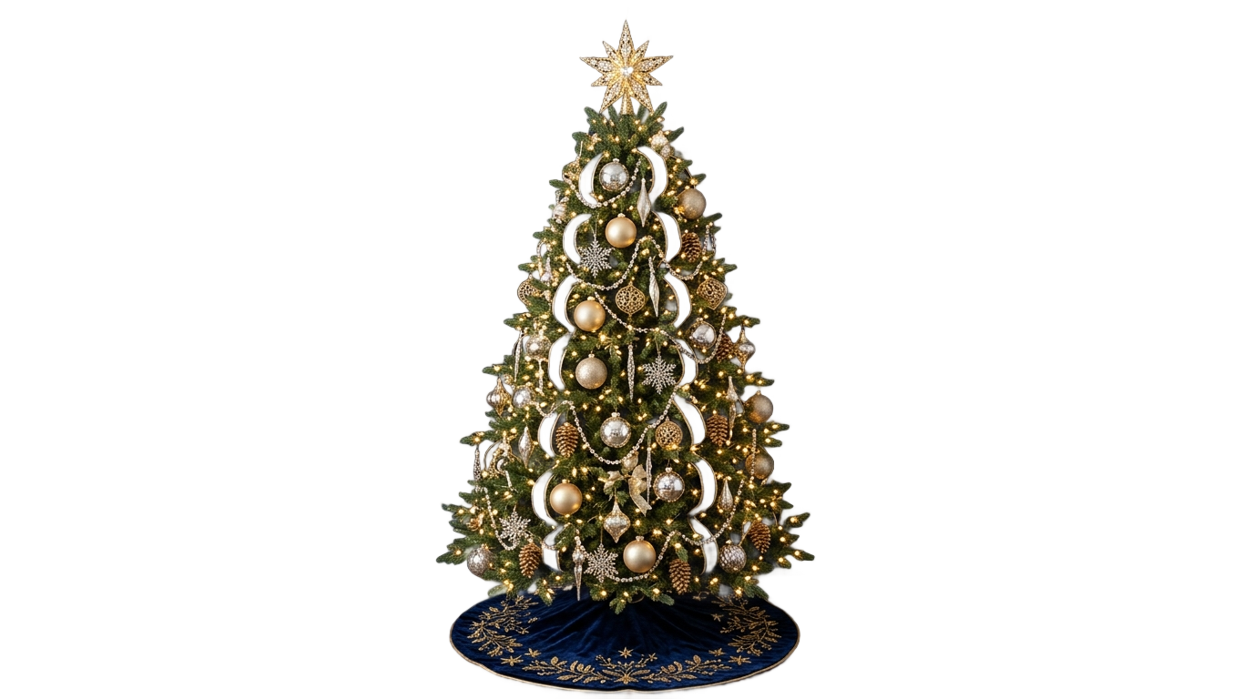 luxury christmas tree png PNG transparent background